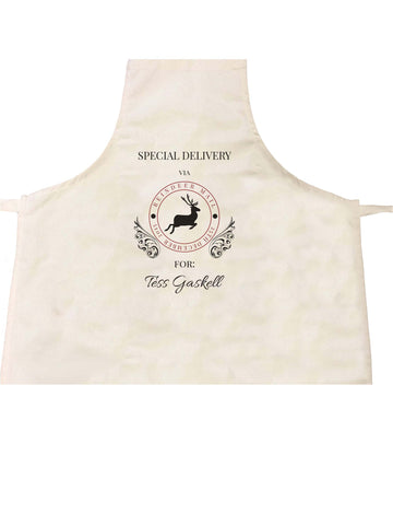 SS01 - Special Delivery Via Reindeer Name Personalised Christmas Apron