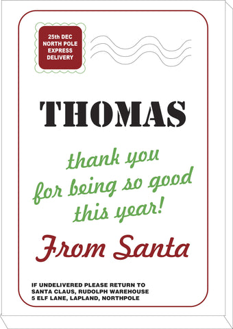 SS03 - Name Thank You for Being Good Personalised Christmas Canvas Print