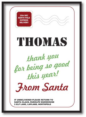 SS03 - Name Thank You for Being Good Personalised Christmas Print