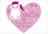 SS05 - Cute Polar Bear Girls Heart Personalised Christmas Print
