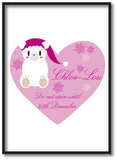 SS05 - Cute Polar Bear Girls Heart Personalised Christmas Canvas Print
