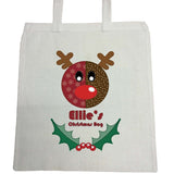 SS06 - Stitched Reindeer Personalised Christmas Canvas Bag for Life