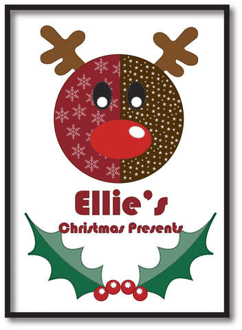 SS06 - Stitched Reindeer Personalised Christmas Print