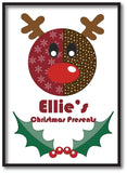 SS06 - Stitched Reindeer Personalised Christmas Canvas Print