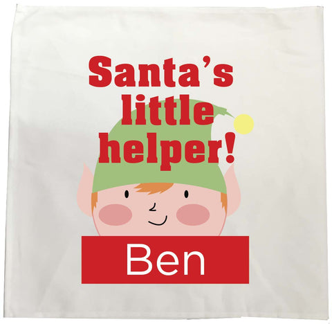 SS08 - Santa's Little Helper Personalised Christmas Tea Towel