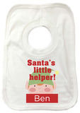 SS08 - Santa's Little Helper Personalised Christmas Baby Bib