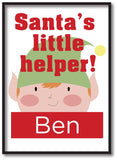SS08 - Santa's Little Helper Personalised Christmas Canvas Print