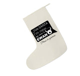 SS09 - Hello Santa I'm New Personalised Christmas Canvas Santa Stocking