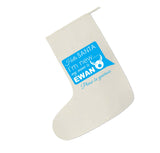 SS09 - Hello Santa I'm New Personalised Christmas Canvas Santa Stocking