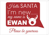 SS09 - Hello Santa I'm New Personalised Christmas Print