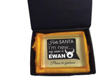 SS09 - Hello Santa I'm New Personalised Christmas Crystal Block with Presentation Gift Box