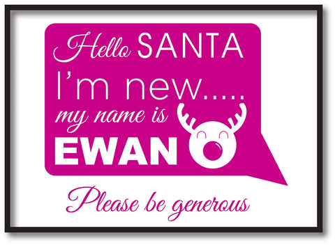 SS09 - Hello Santa I'm New Personalised Christmas Print