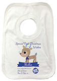 SS10 - Special First Christmas Wishes Cute Reindeer Personalised Baby Vest for Boys and Girls