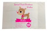 SS10 - Special First Christmas Wishes Cute Reindeer Personalised Pillow Case for Boys and Girls