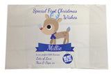 SS10 - Special First Christmas Wishes Cute Reindeer Personalised Pillow Case for Boys and Girls