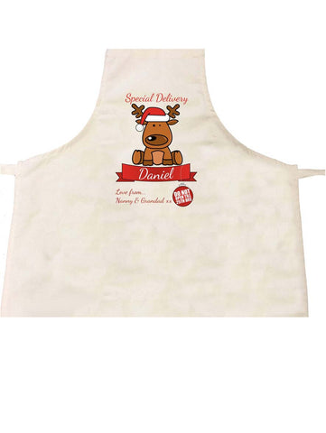 SS11 - Special Delivery Santa's Reindeer Personalised Christmas Apron