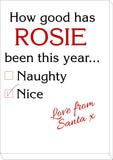 SS12 - How Good Has (Name) Been? Naughty or Nice Christmas Personalised Personalised Print