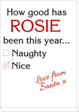 SS12 - How Good Has (Name) Been? Naughty or Nice Christmas Personalised Canvas Print