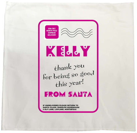 SS13 - Name Thank You for Being Good Personalised Christmas Girls Tea Towel