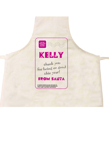 SS13 - Name Thank You for Being Good Personalised Christmas Girls Apron