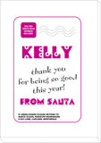SS13 - Name Thank You for Being Good Personalised Christmas Girls Print