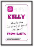 SS13 - Name Thank You for Being Good Personalised Christmas Girls Print