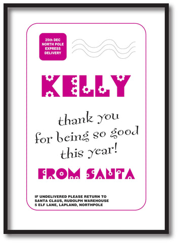 SS13 - Name Thank You for Being Good Personalised Christmas Girls Print