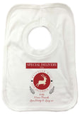 SS14 - Special Delivery Via Reindeer Mail Solid Colour Personalised Christmas Baby Vest