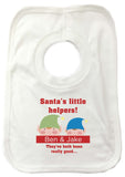 SS18 - Personalised Christmas Santa's Little Helpers with Children's Names in Red Baby Bib