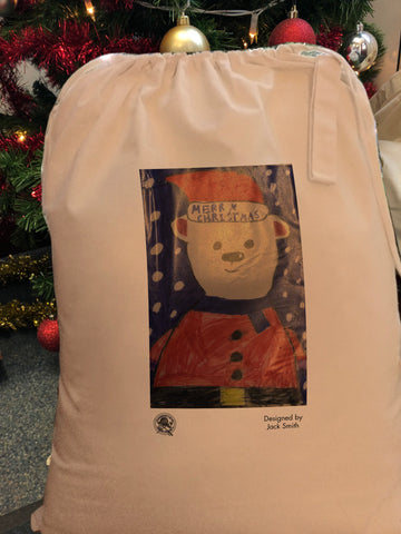 Personalised Santa Sack with Child's Drawing School or Nursery Christmas Fundraiser