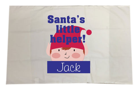 BB15 - Santa's little helper design Personalised White Pillow Case Cover