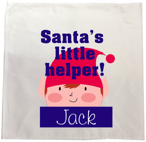 BB15 - Christmas Personalised Santa's Little Helper Tea Towel