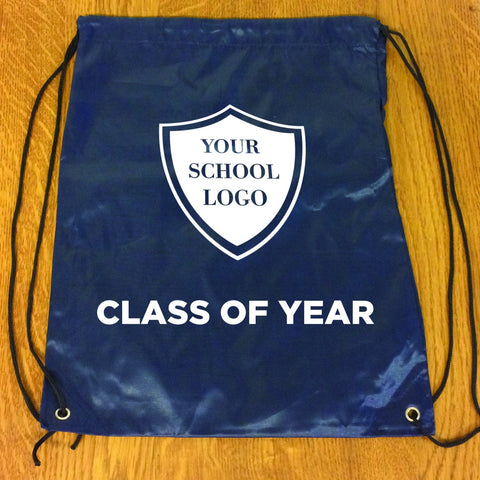 Personalised Leavers Drawstring Bags for Schools, Colleges & Universities with Logo and Year