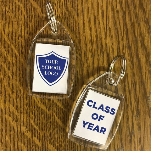 Personalised Leavers Keyrings for Schools, Colleges & Universities with Logo and Year