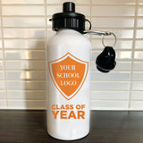 Personalised Leavers Aluminium Sports / Water Bottles for Schools, Colleges & Universities with Logo and Year