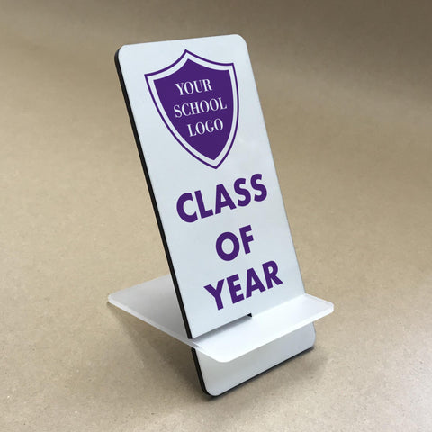 Personalised Leavers Phone Stand for Schools, Colleges & Universities with Logo and Year
