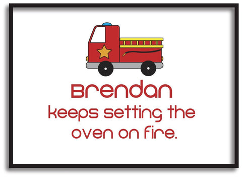 CA09 - Fire Engine Personalised Print