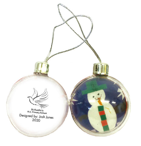 St Austin's R.C. Primary School Personalised Bauble with Child's Drawing