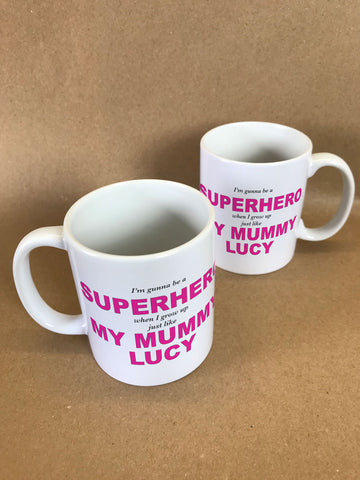 BB24 - Superhero Mum Personalised Mug & White Gift Box