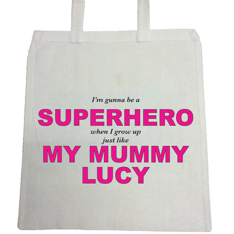 BB24 - Superhero Mum Personalised Canvas Bag for Life