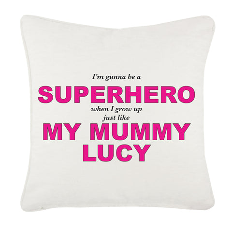 Superhero Mum Personalised Canvas Cushion Cover