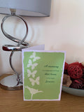 Sympathy Cards for loss of family and friends, a memory is a keepsake