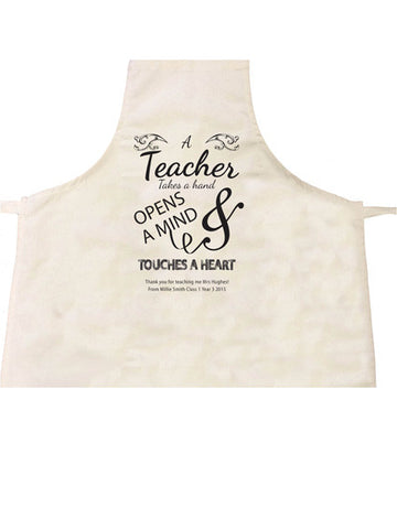 TG01 - Teacher Opens Minds & Touches Hearts Apron