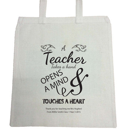 TG01 - Teacher Opens Minds & Touches Hearts Canvas Bag for Life