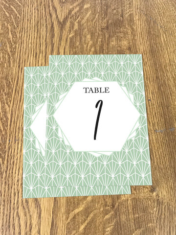WD13 - Personalised Wedding Geometric Table Numbers