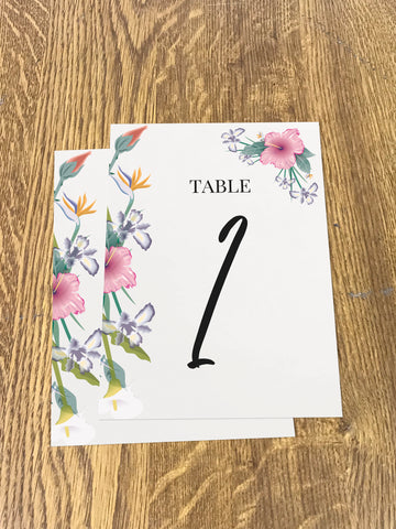 WD15 - Personalised Wedding Flowers Table Numbers