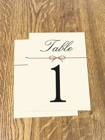 WD12 - Personalised Wedding Bow Table Numbers