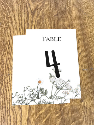WD11 - Personalised Wedding Floral Table Numbers