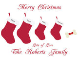 CT07 - Personalised Christmas Stockings Canvas Tea Towel