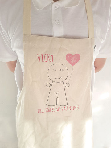 VA01 - Heart Man Valentine's Personalised Apron